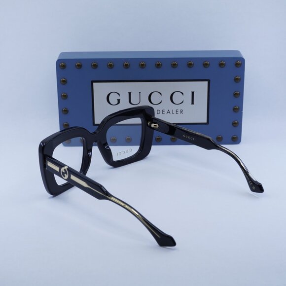 Final Price! Gucci GG1554O 001 Shiny Black Eyeglasses 49mm - Picture 3 of 11